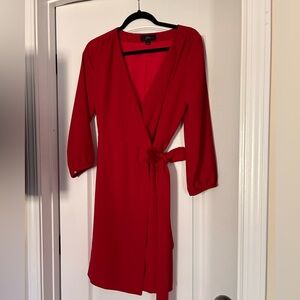 Red J.Crew Wrap Dress